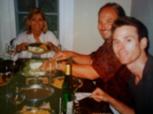 Dave, his wife and his best friend enjoying Reme's enchiladas at my house in the 1990's.
